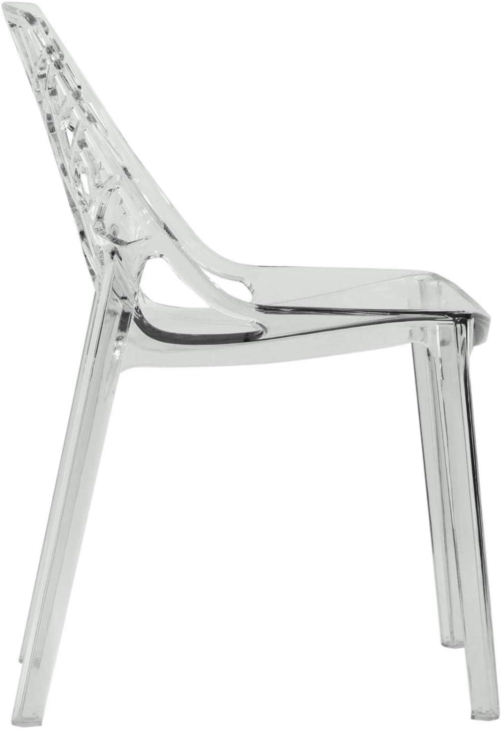 Clear Polycarbonate Cut-Out Design Dining Chair