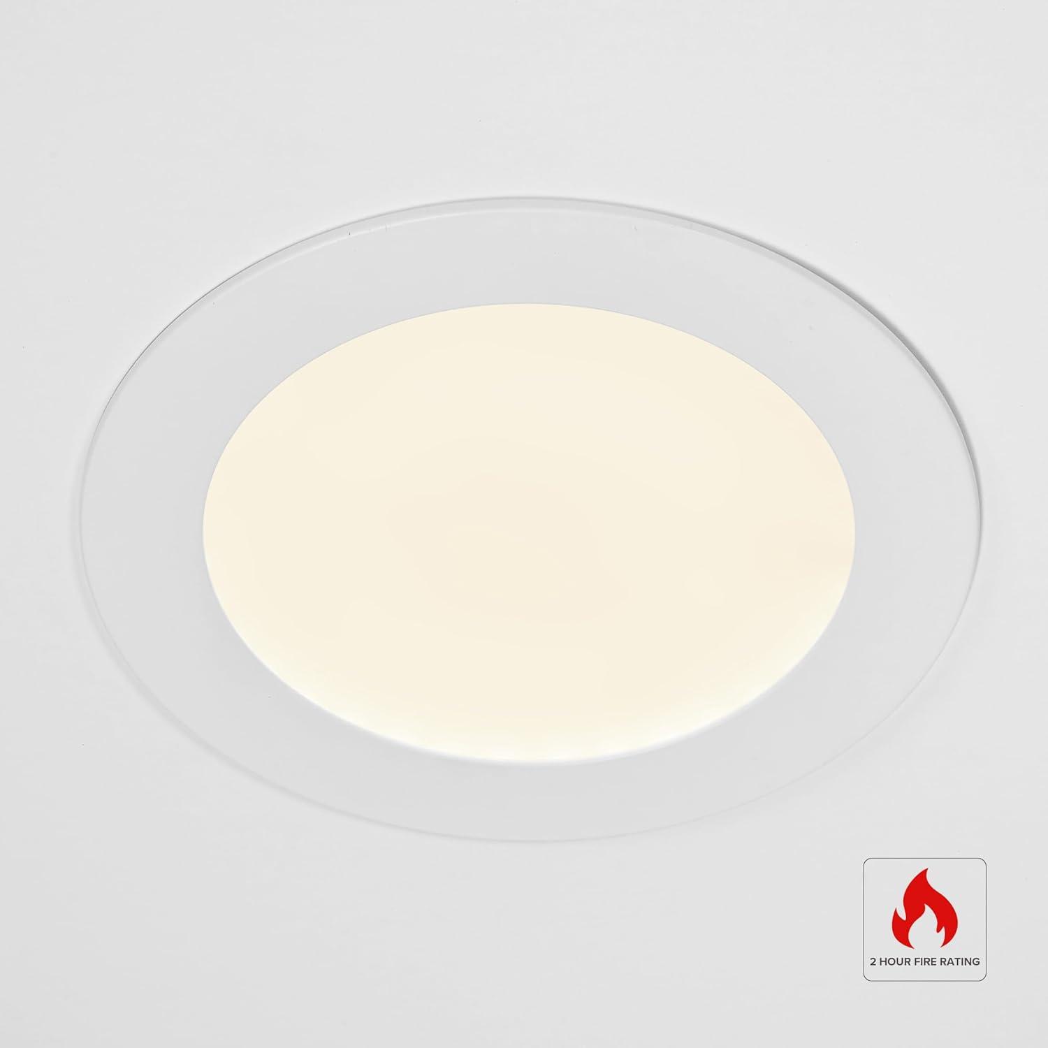 Maxxima 6 in. 2 Hour Fire Rated Slim Recessed LED Downlight, Canless IC Rated, 1100 Lumens, 5 CCT Color Selectable 2700K-5000K