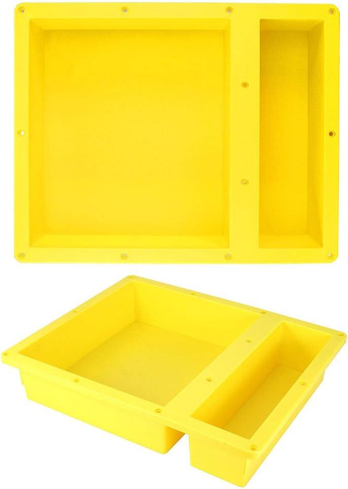 Yellow Rectangular Double Shelf Leakproof Shower Niche