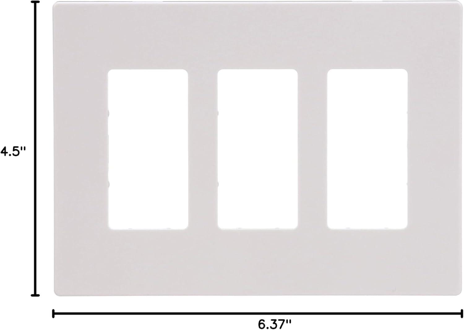 White Polycarbonate 3-Gang Screwless Wall Plate