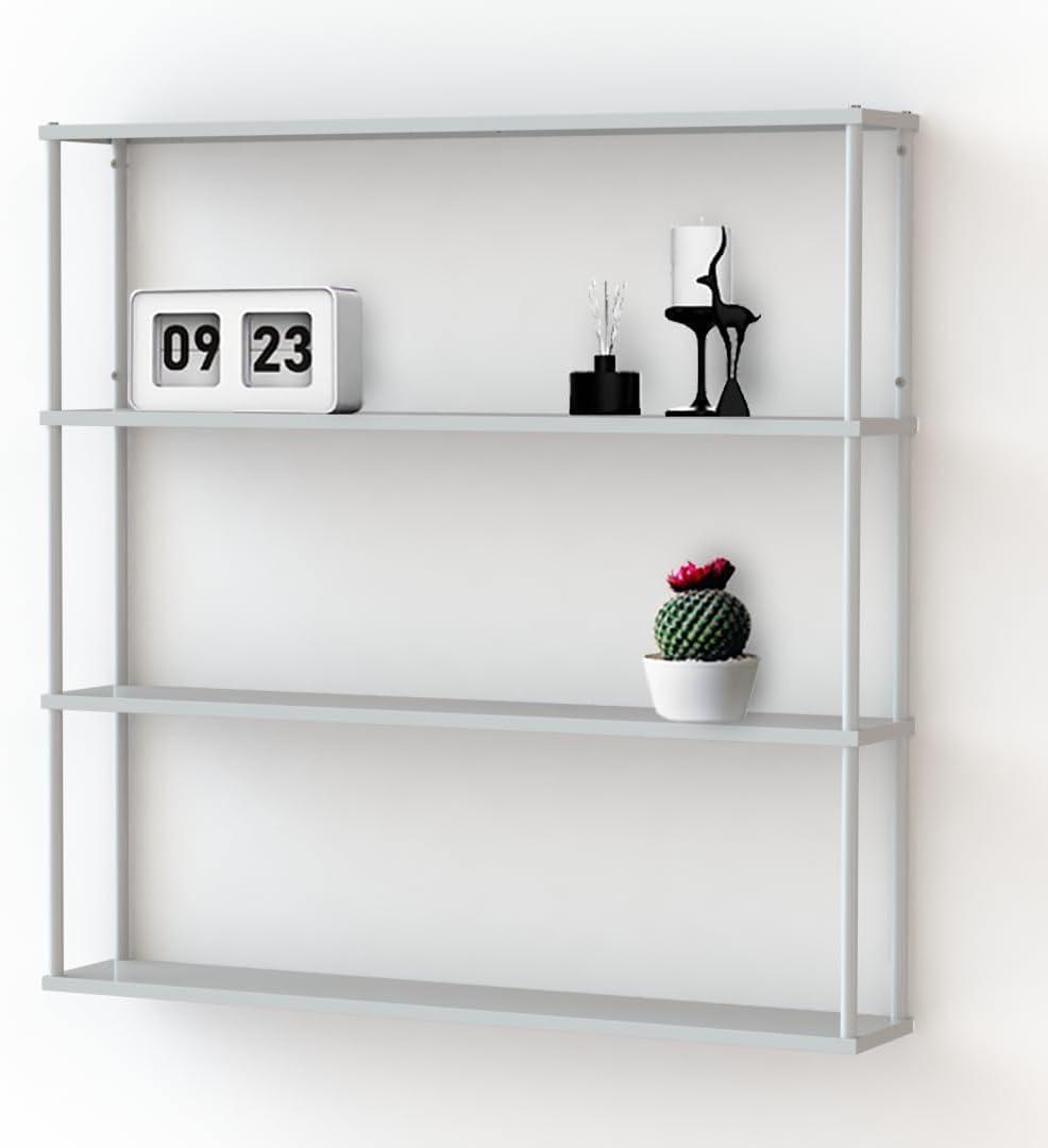 Mango Steam Wall-Mounted Steel Shelving Unit for Kitchen, Storage or Display Use - White - (36 H x 36 W x 6 D)