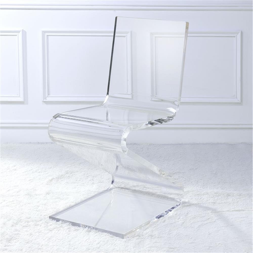 Peek Acrylic Z Chair Clear - Picket House Furnishings: Modern Plexiglass Armless Chair, No Cushion