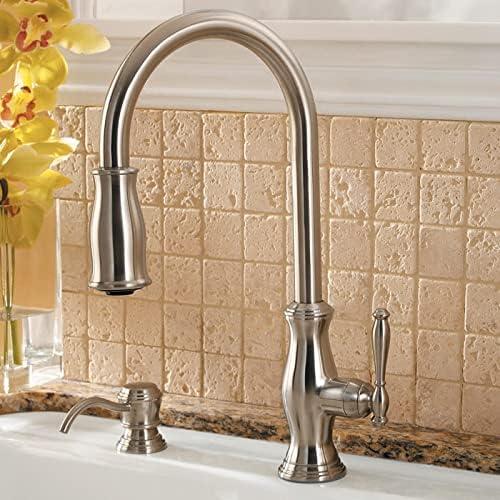 Polished Chrome Pull-Out Spray Kitchen Faucet with Soap Dispenser