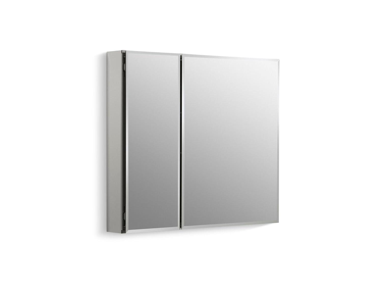 CLC Aluminum Two-Door Medicine Cabinet With Mirrored Doors, Beveled Edges