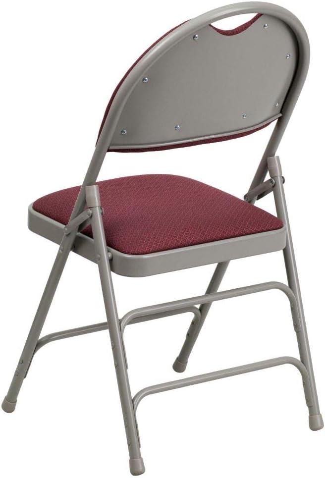 Flash Furniture 2 Pack HERCULES Series Extra Large Ultra-Premium Triple Braced Metal Folding Chair with Easy-Carry Handle