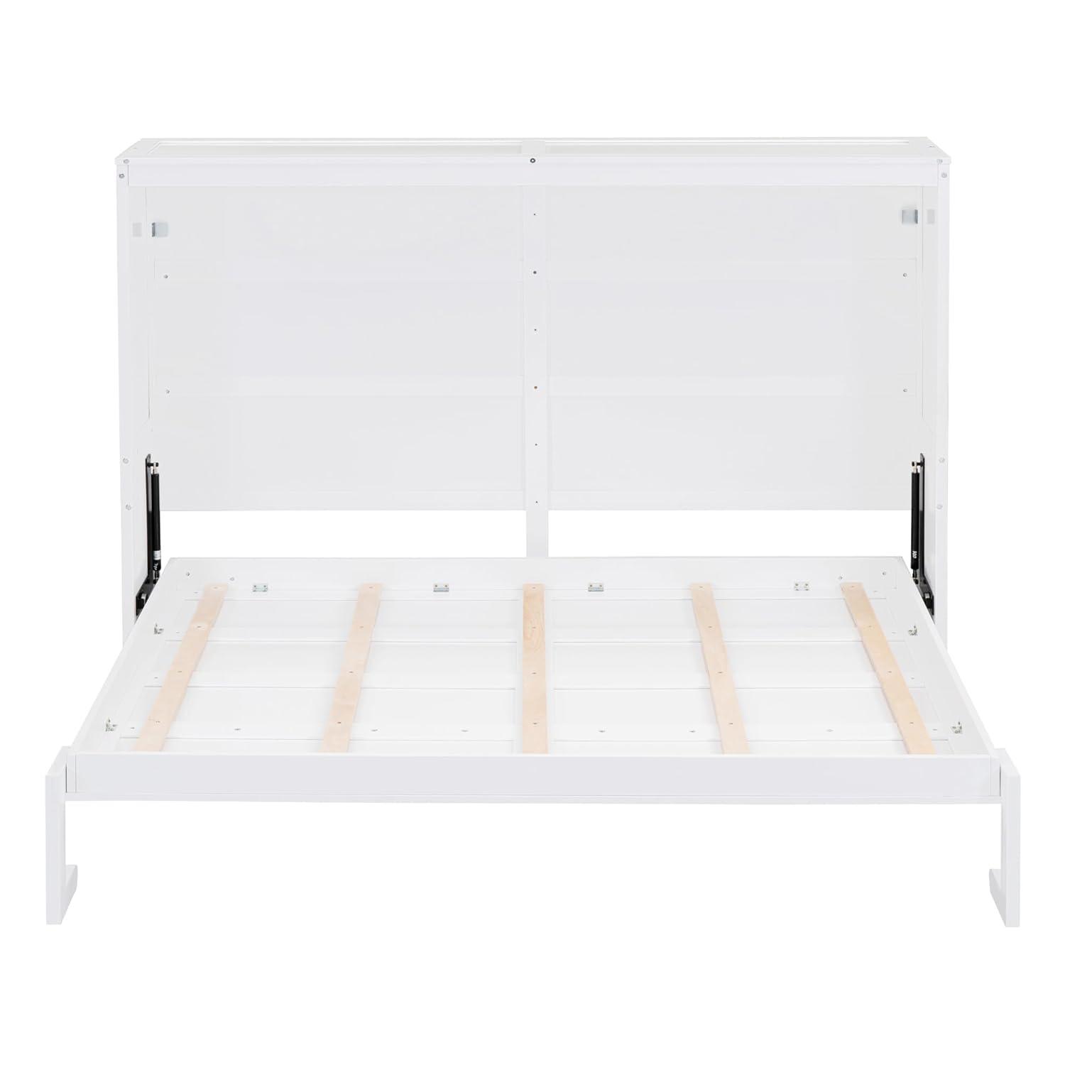 Queen Size Murphy Bed Wall Bed,Space-Saving Wall Bed for Multipurpose Rooms,Queen size murphy bed cabinet,Sleeping Arrangement for Multipurpose Area, Bedroom, Guest Room, or Living Room (White, Queen)