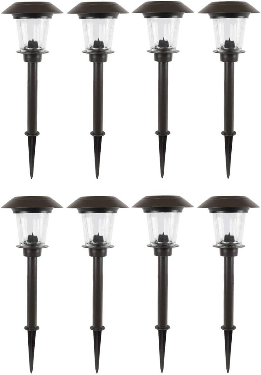 Oil-Rubbed Bronze LED Pathway Lights with Crystal Glass Lens, 8-Pack