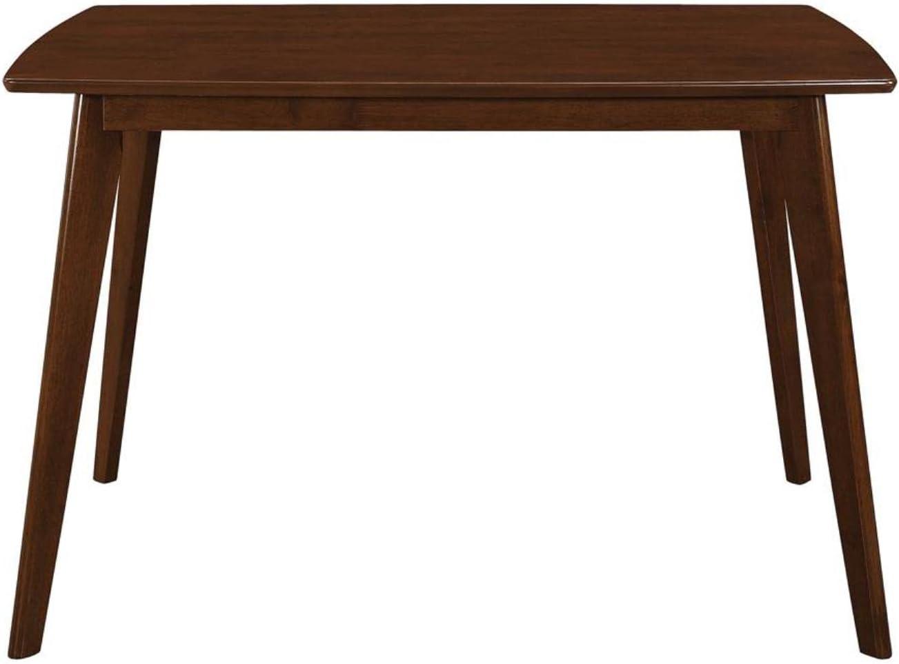 Retro Chestnut Solid Wood Dining Table with Angled Legs