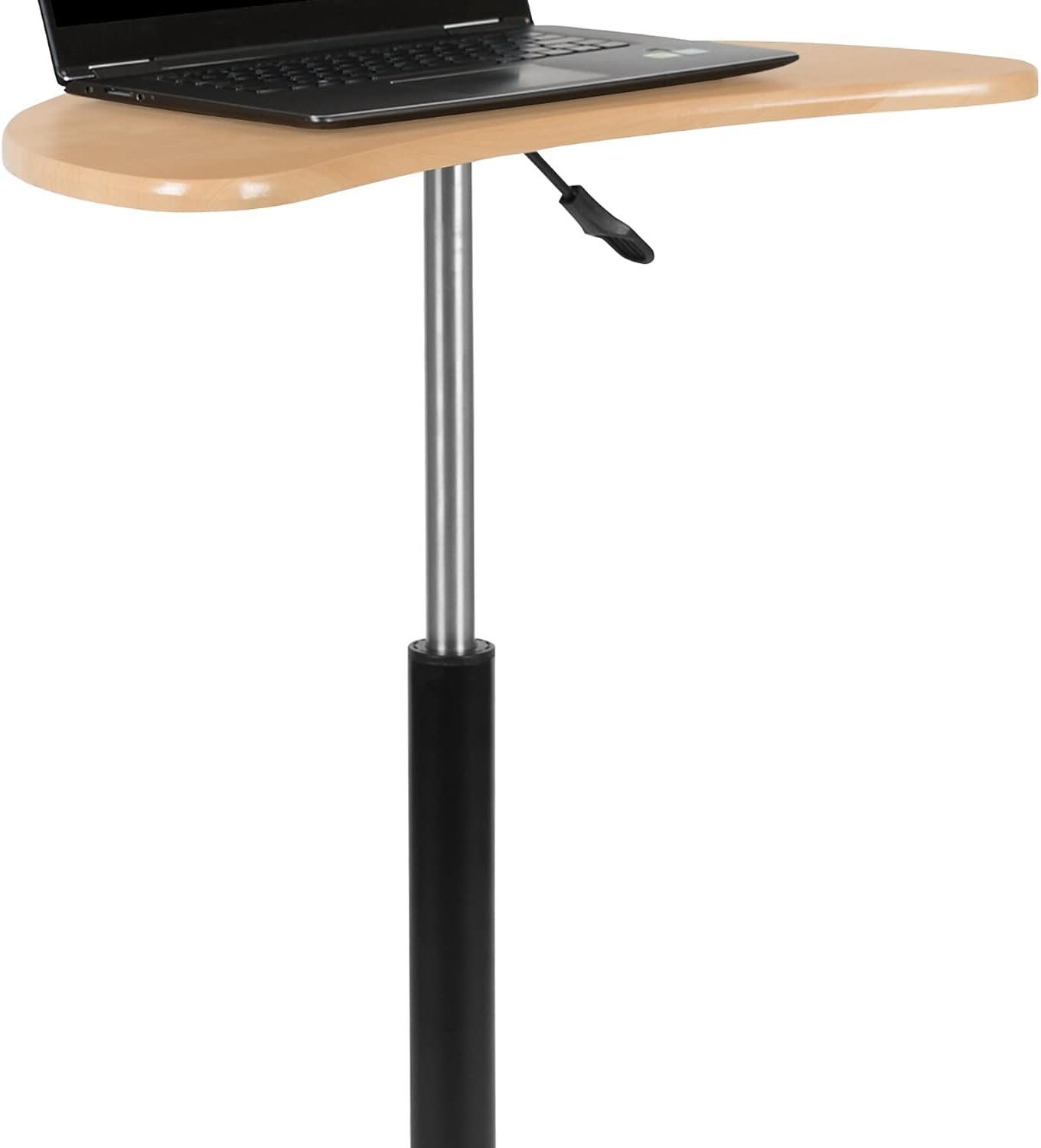 Flash Furniture Maple Sit to Stand Mobile Laptop Computer Desk