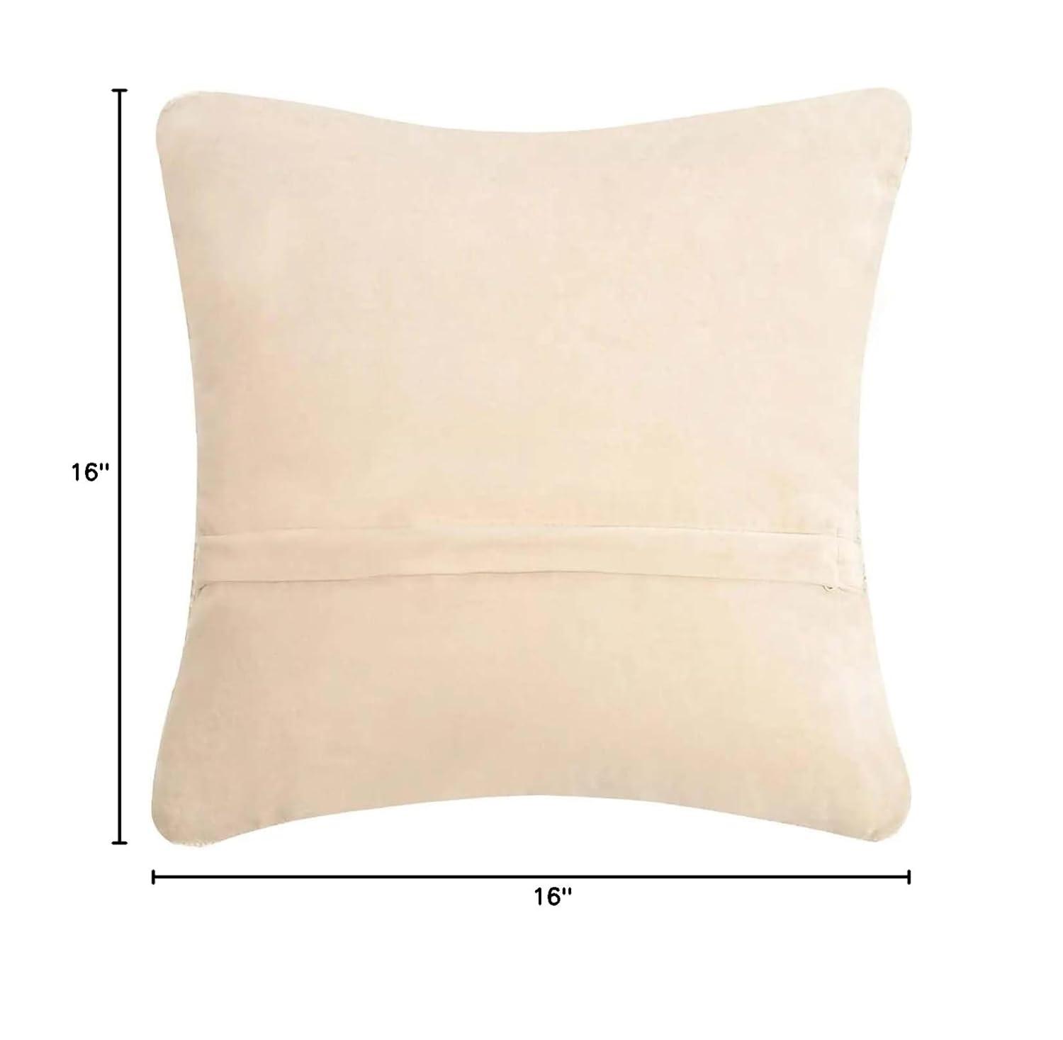 Peking Handicraft  16 x 16 in. Holiday Chinoiserie Poinsettia Poly-filled Square Hook Pillow, Multi Color