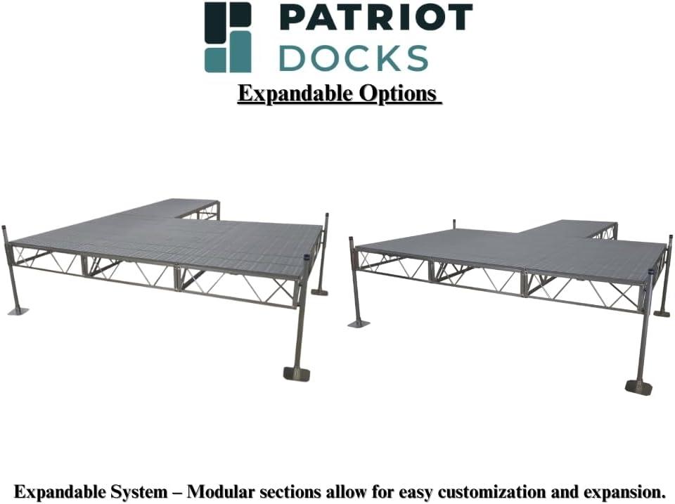 Patriot Docks 16 Ft Straight Truss Docks (GRAY Poly Decking)