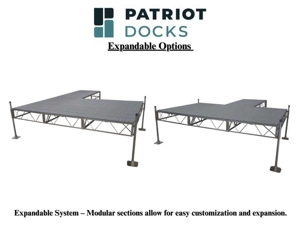 Patriot Docks 16 Ft Straight Truss Docks (GRAY Poly Decking)