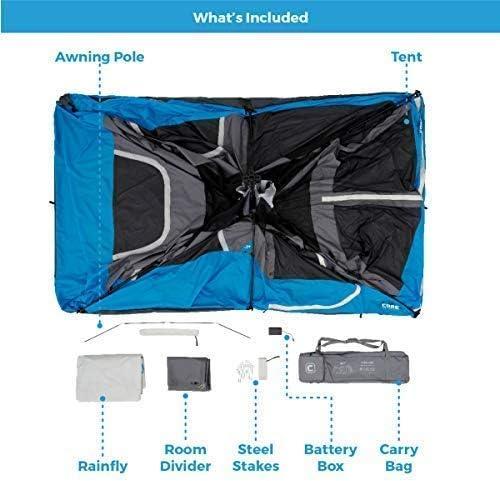 Gray and Blue 9-Person Four Season Cabin Tent with LED Lights