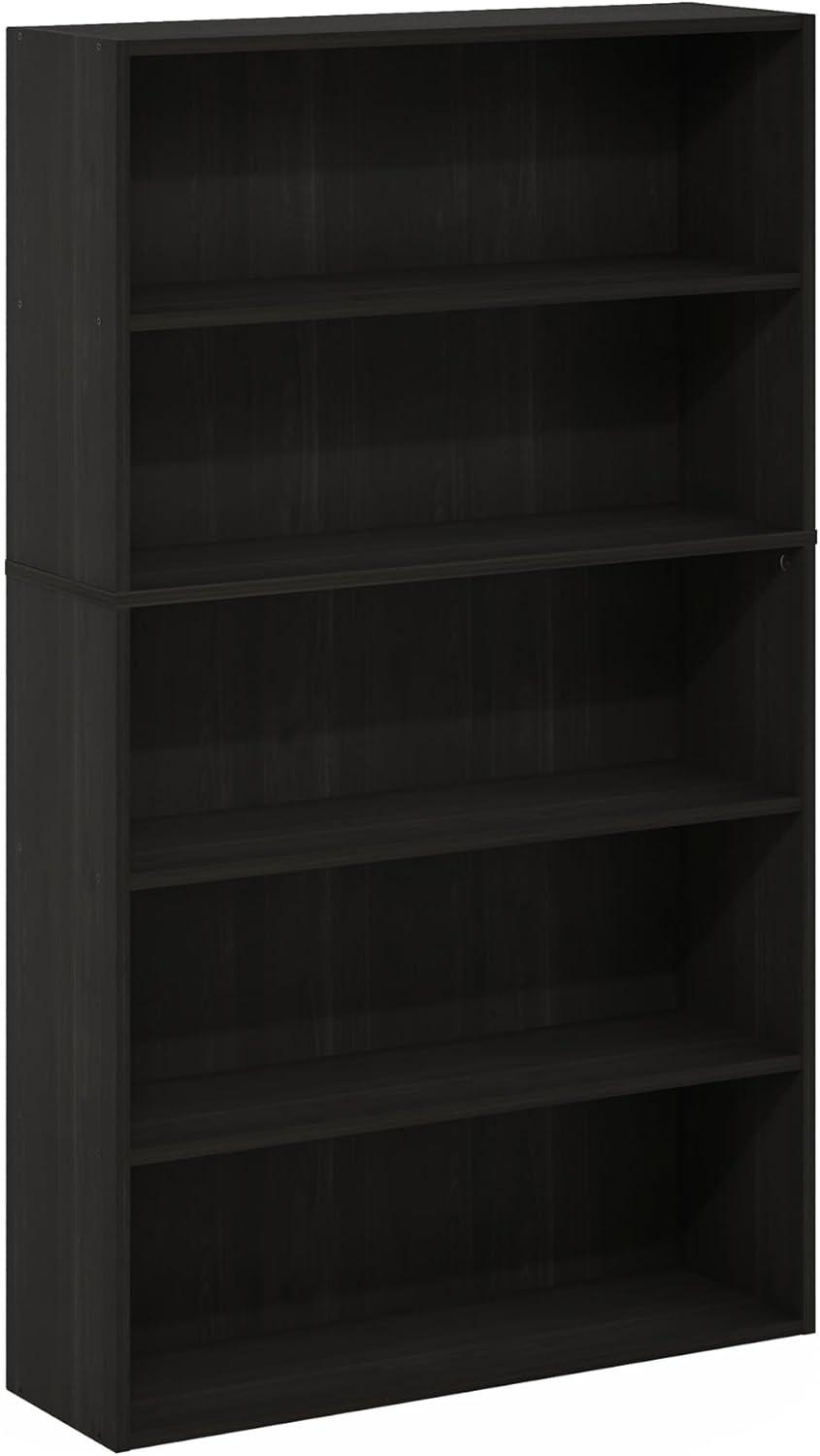 Furinno Pasir 5-Tier Open Shelf Bookcase, Bookshelf, 31.5 Inch Wide, Espresso