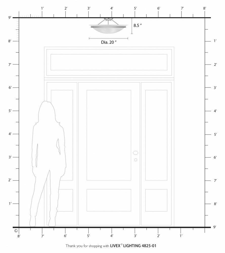 Livex Lighting Newburgh 3 - Light Semi-Flush Mount in  Black