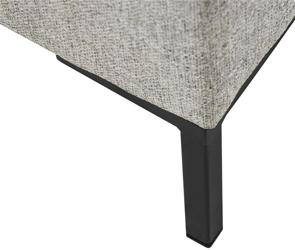 Medium Storage Bench with Metal Legs Gray Woven - HomePop