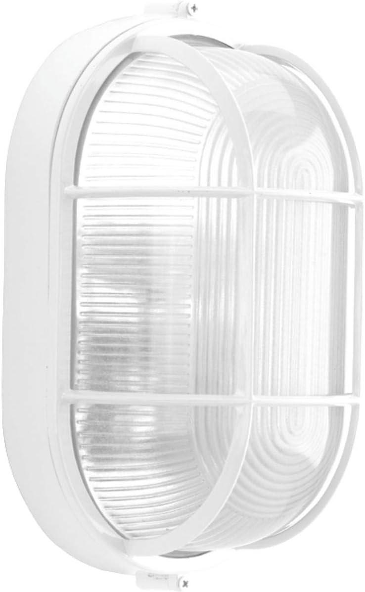 Progress Lighting Bulkheads 1-Light Flush Mount, White, Polycarbonate Shade