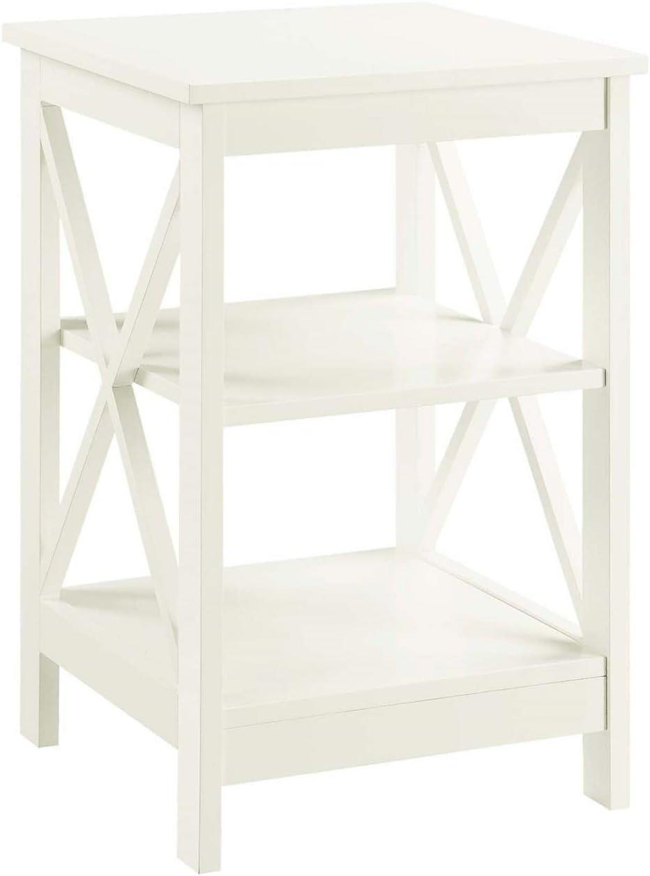 Convenience Concepts Oxford End Table with Shelves, Ivory