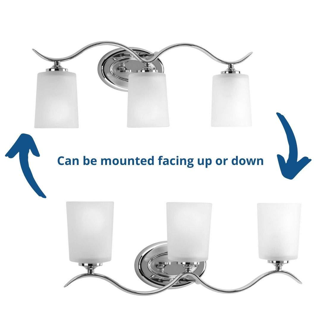 Progress Lighting Inspire 3-Light Wall Sconce, Polished Chrome, Etched Glass Shade
