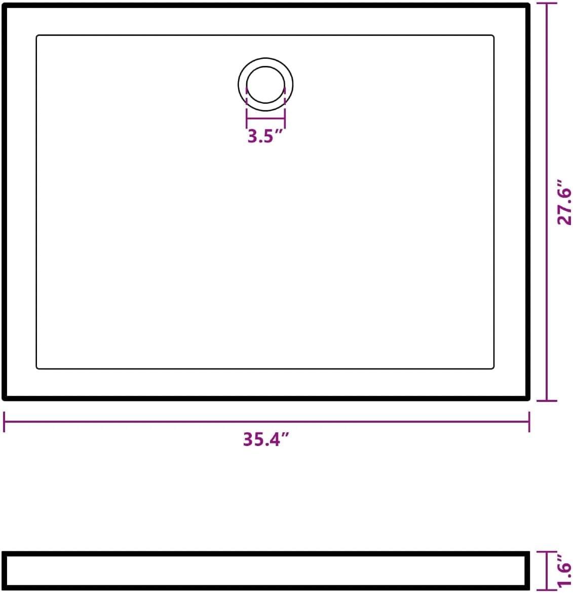 vidaXL Shower Base Tray, Non-slip Bathroom Shower Pan, Reinforced ABS