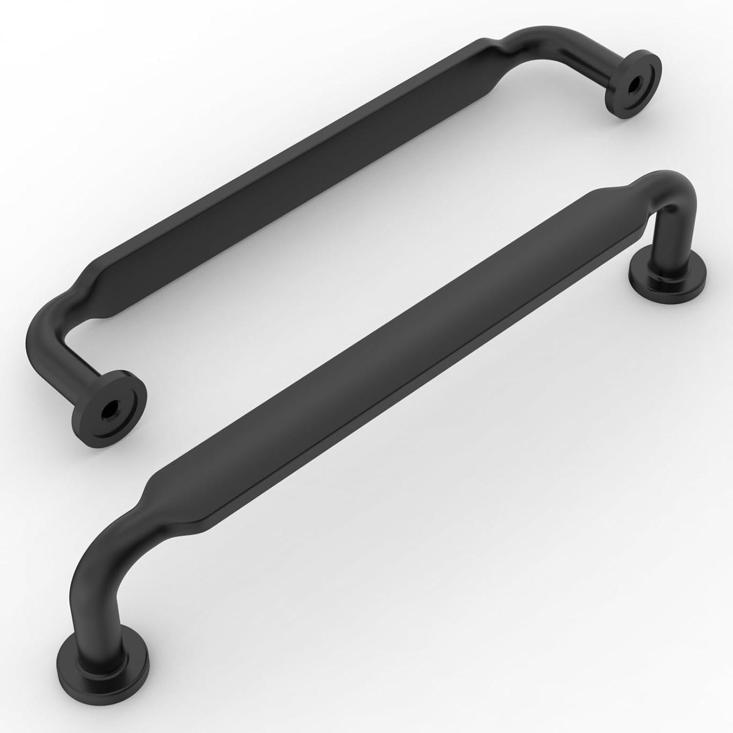 Matte Black Zinc Modern Cabinet Bar Pulls with Mounting Hardware