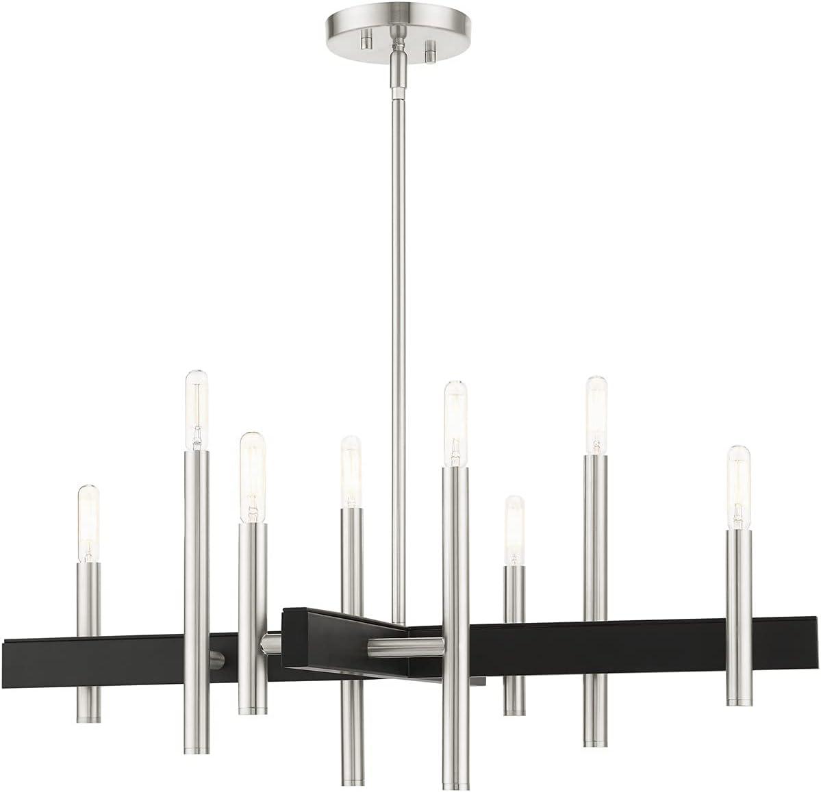 Brushed Nickel 28" 8-Light Candelabra Chandelier