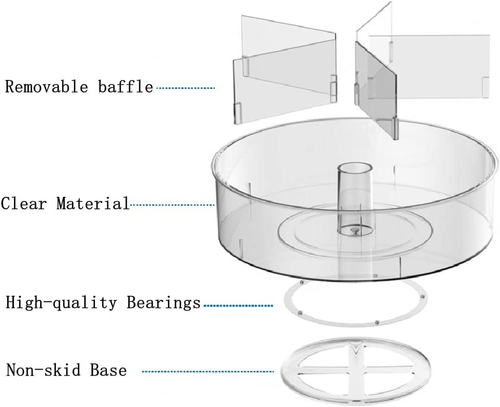 iDesign iDesign Recycled Plastic Divided Lazy Susan Turntable Organizer, Pantry, Bathroom, General Storage and More, The Linus Collection - 11.5", Clear