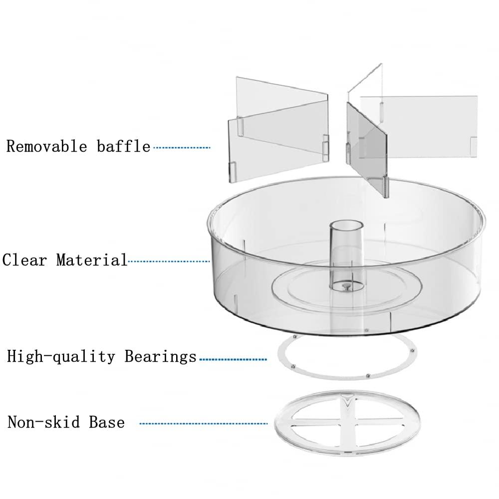 iDesign iDesign Recycled Plastic Divided Lazy Susan Turntable Organizer, Pantry, Bathroom, General Storage and More, The Linus Collection - 11.5", Clear