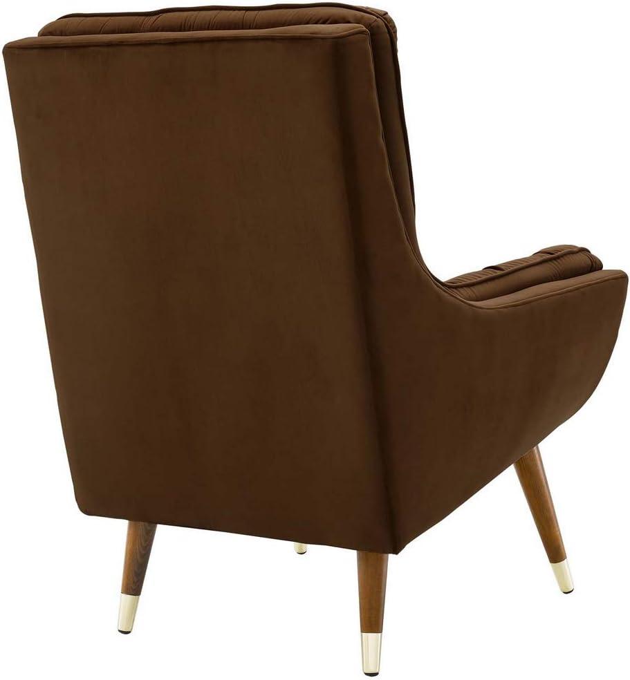 Modway Suggest Tufted Performance Velvet Lounge Chair in Brown