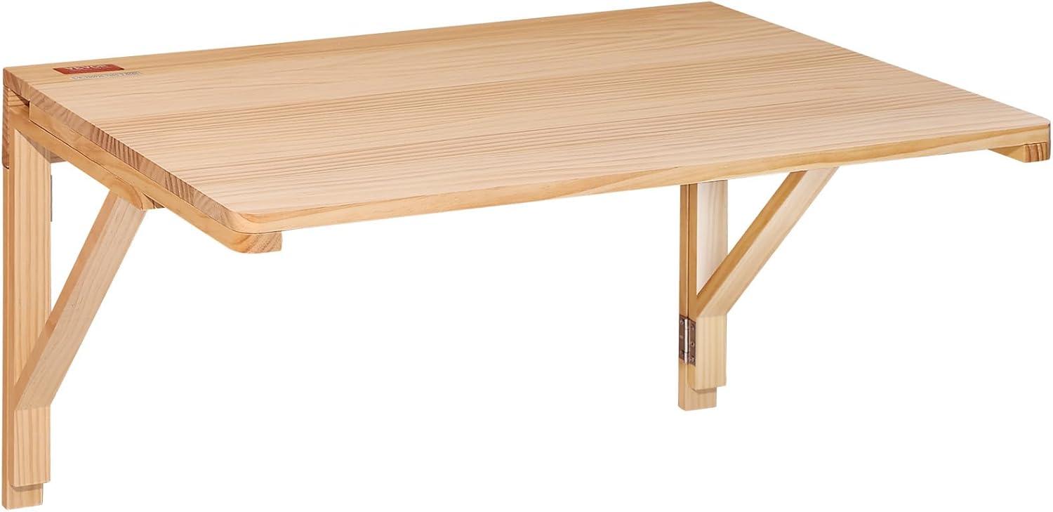 Pine Wood Wall Mounted Folding Desk with Alloy Steel Brackets