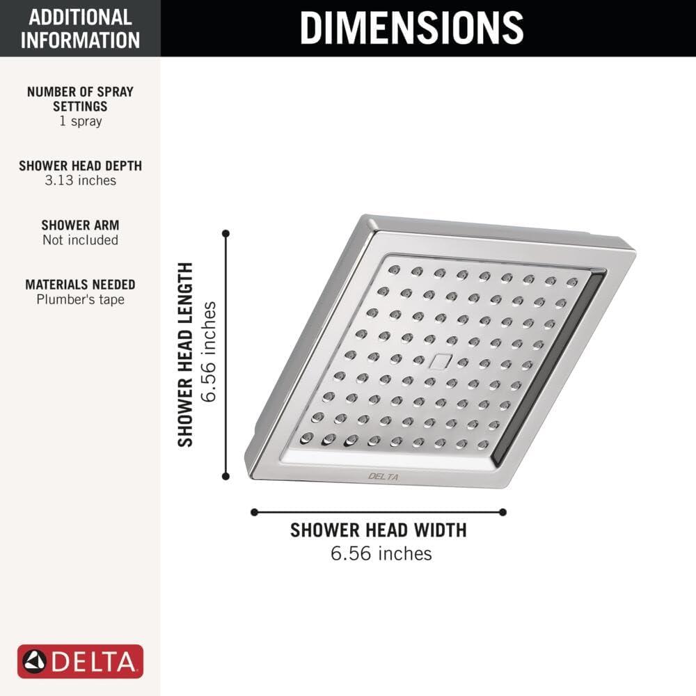 Chrome Square Multi-Head Rain Shower with Handheld