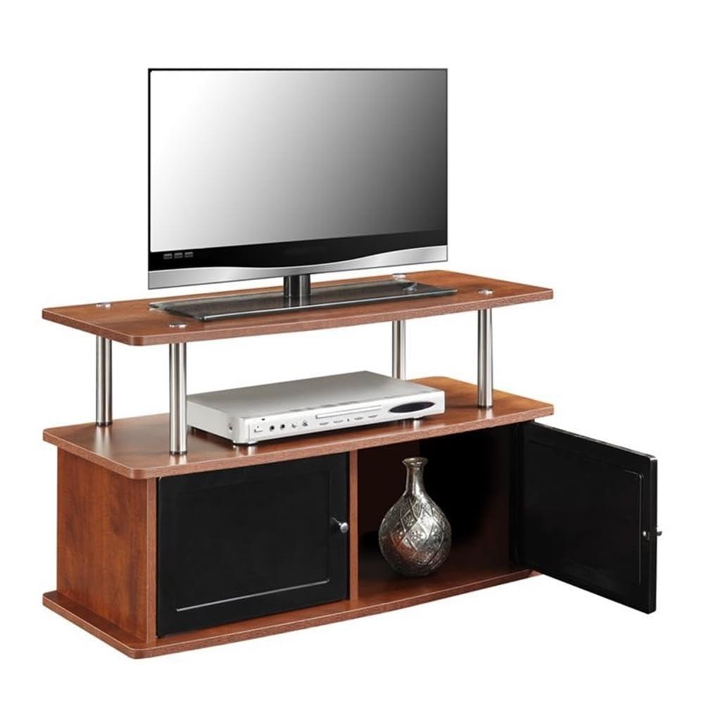 Convenience Concepts Designs2Go TV Stand with 2 Storage Cabinets and Shelf for TVs up to 40", Cherry