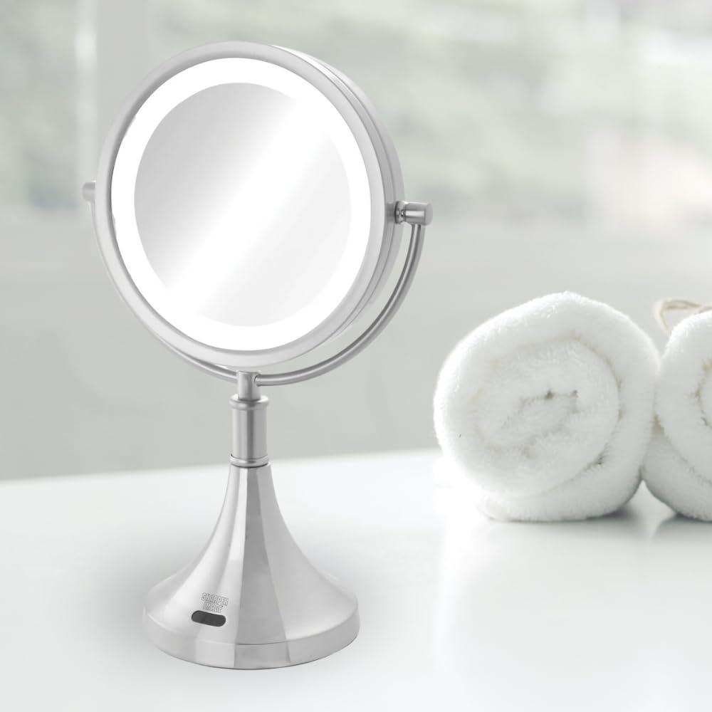 Nickel 8x Magnification Cordless LED Makeup Mirror