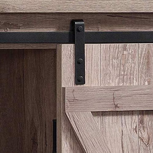 Twin Star Home Terryville Barn Door TV Stand for TVs up to 60", Dark Gray