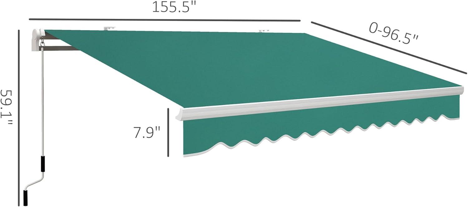 Outsunny 156'' W x 3'' D Retractable Patio Awning