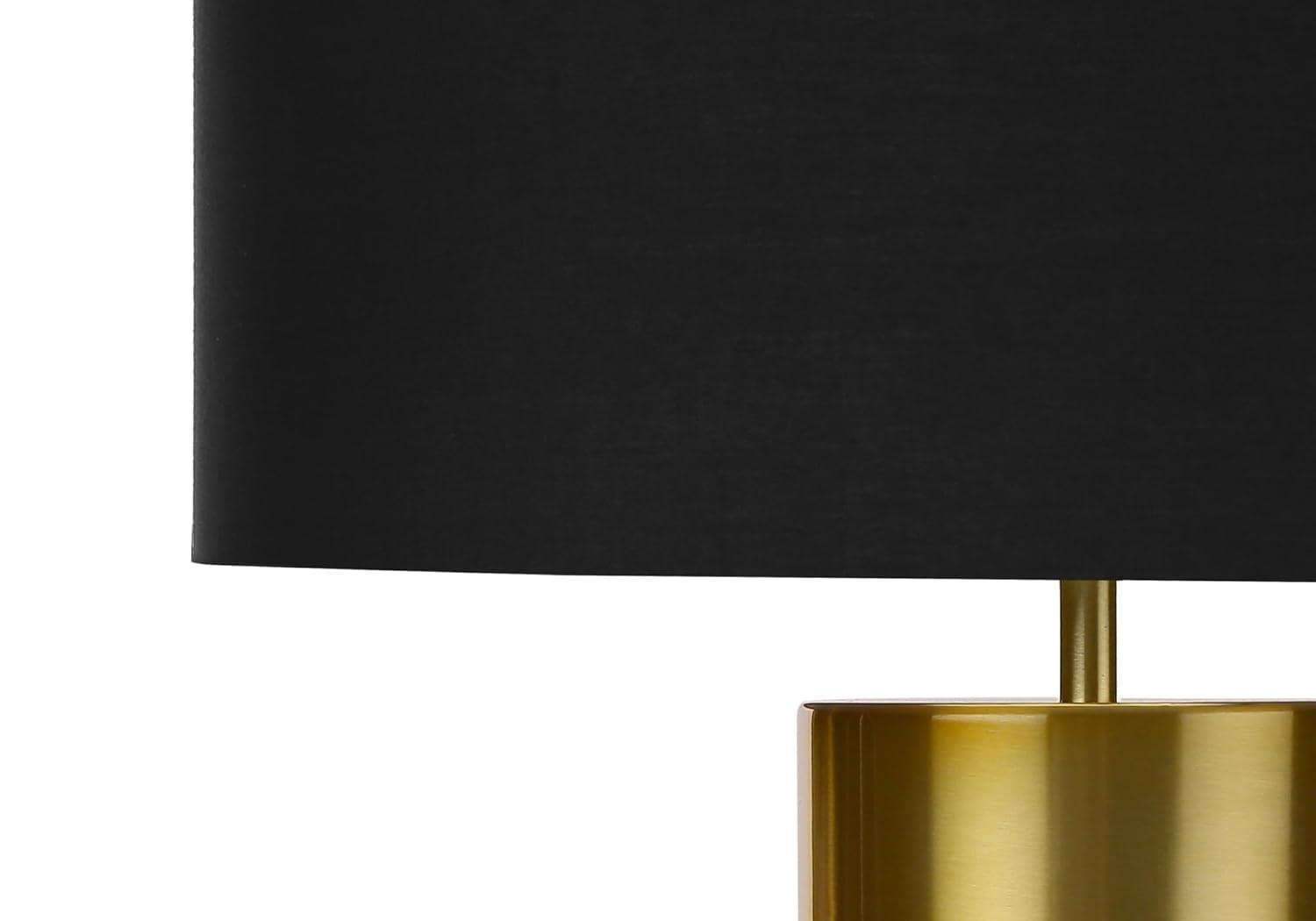 Monarch Specialties Lighting 25inchH Table Lamp Black Concrete Black Shade Contemporary