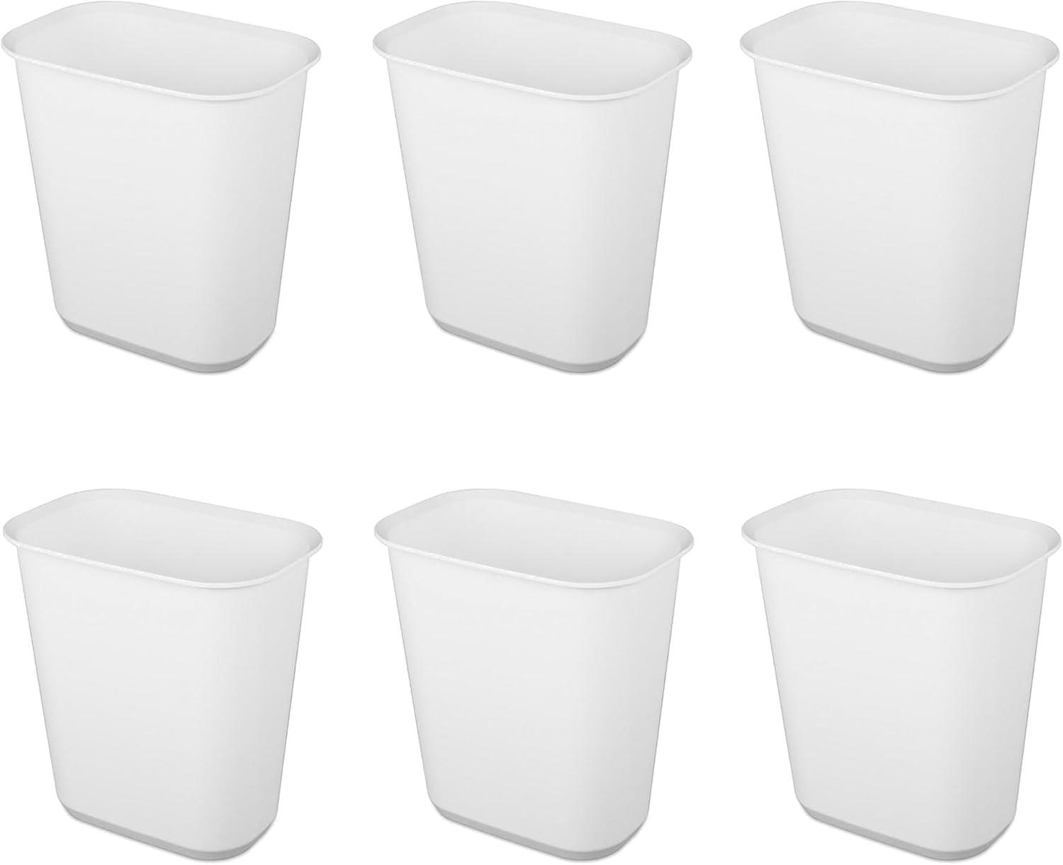 Sterilite Sterilite Rectangular Wastebasket Open Top Trash Bin, 6 Pack (Set of 6)