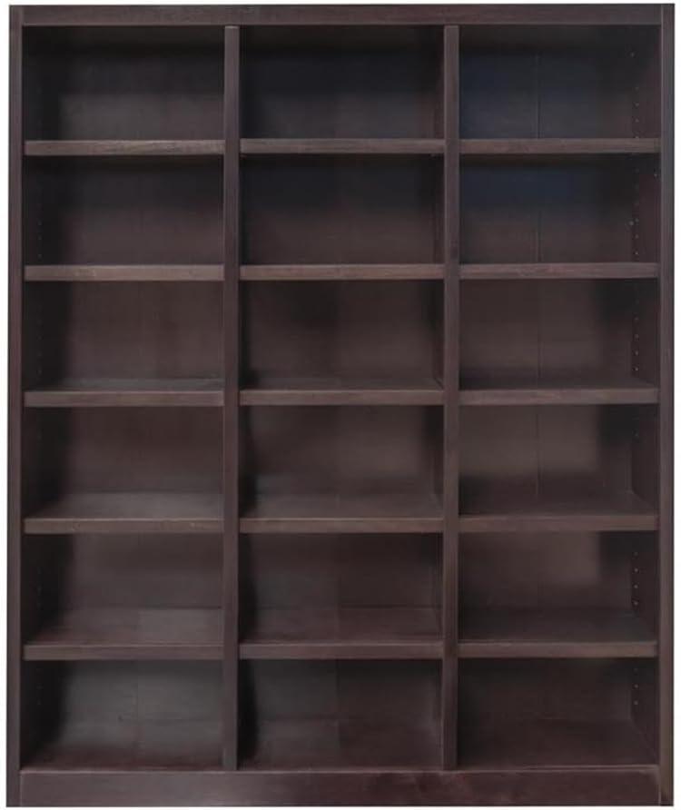 Aliette Triple Wide Wood Bookcase, 18 Shelf, 84 inch Tall