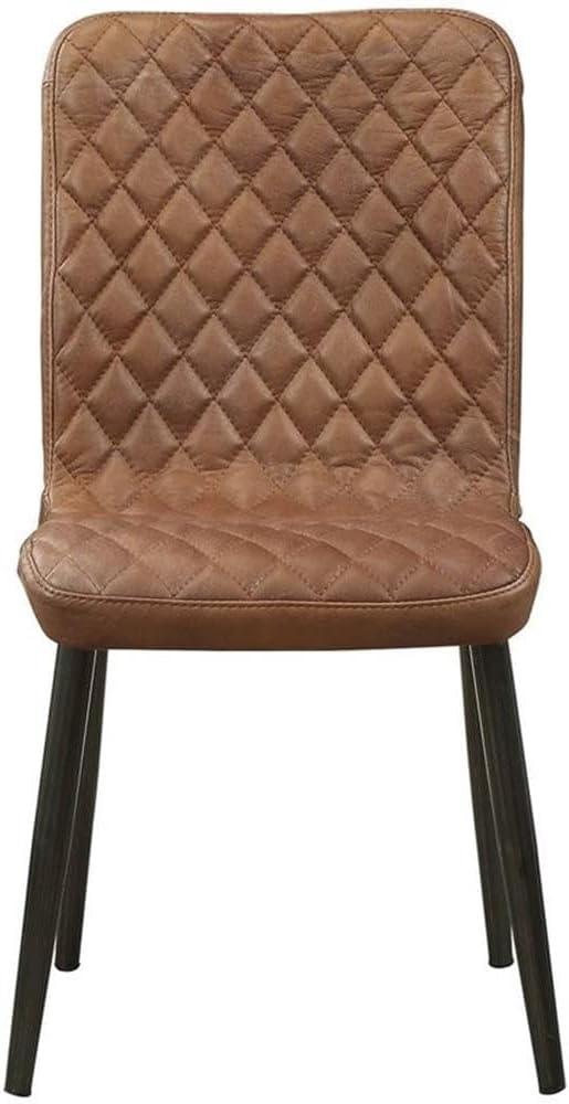 Fargo Leather Upholstered Side Chair in Vintage Chocolate