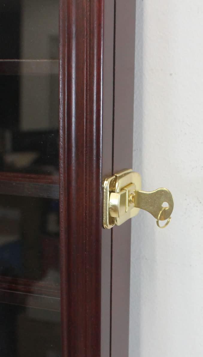 Walnut Finish Solid Wood Spoon Display Case with Glass Door