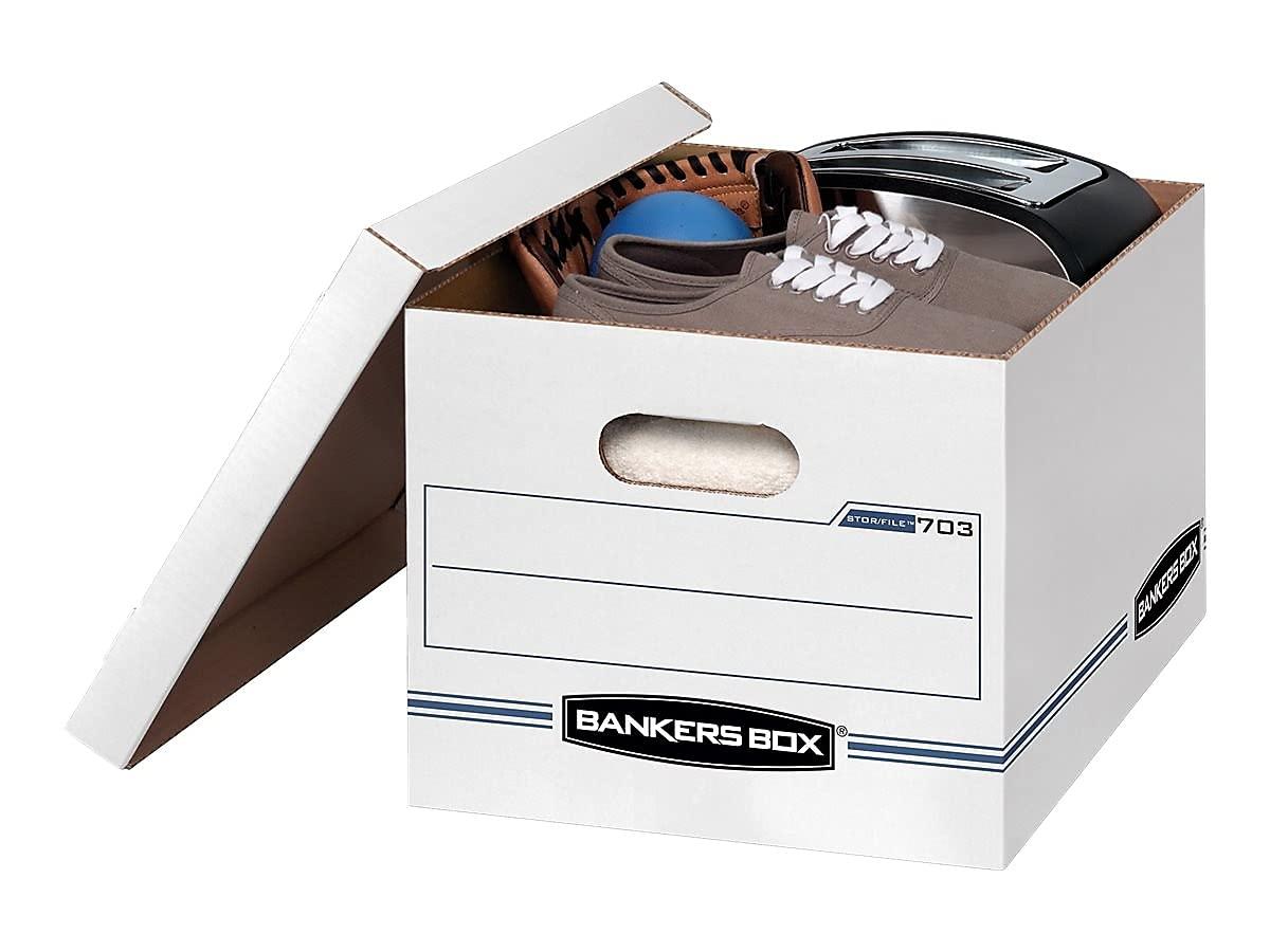 Bankers Box® Stor/File Box w/Lid & Handle, Ltr/Lgl, 12 x 15 x 10, WE/Blue, 12/Ctn