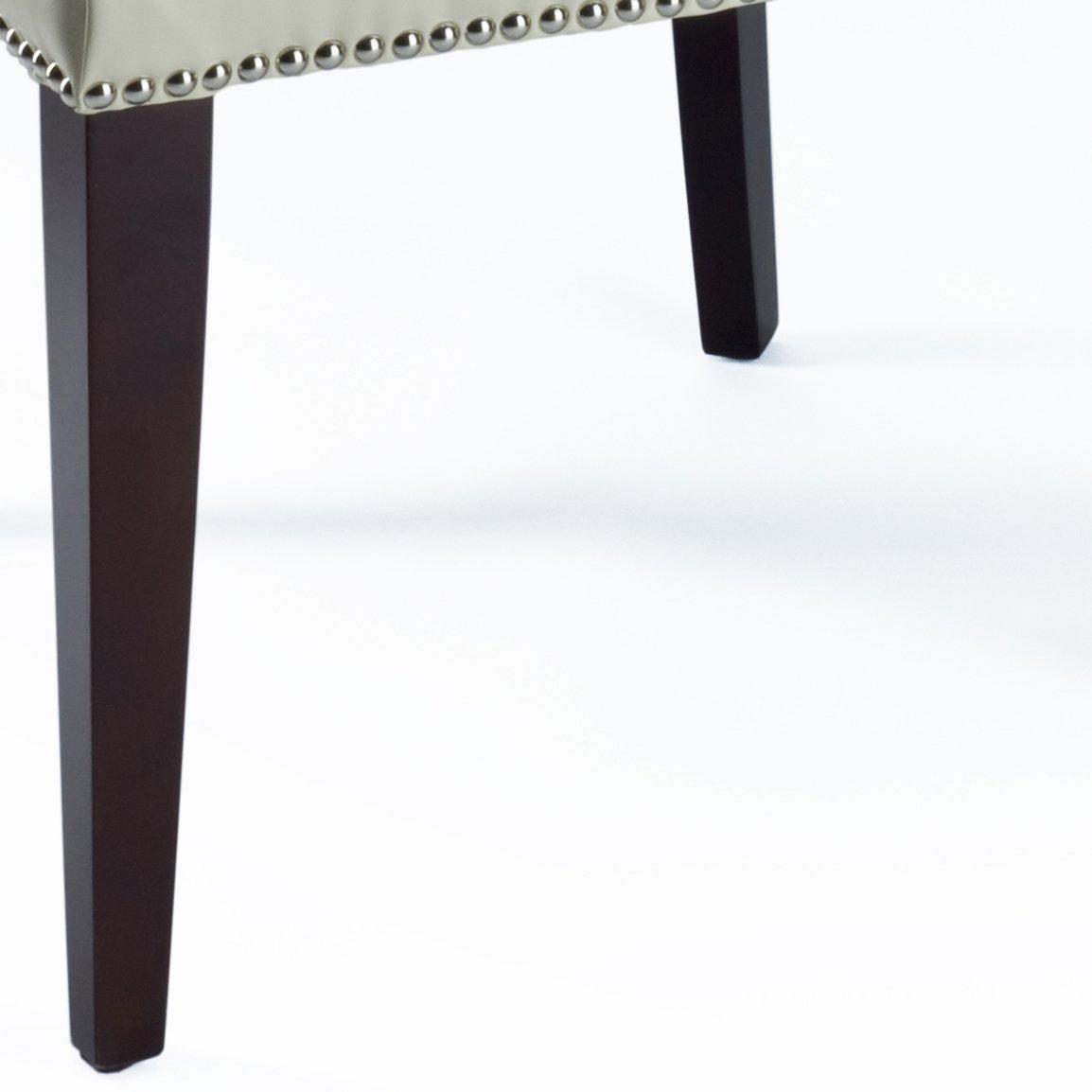 Becca 19''H Dining Chair with Silver Nail Heads - Cream/Leather - Safavieh