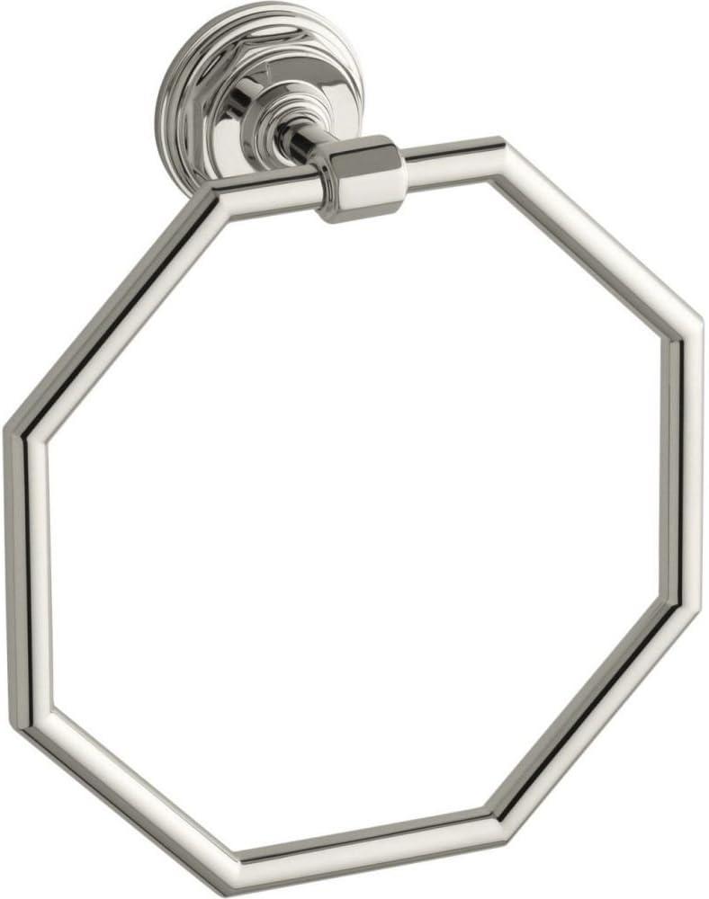 Polished Nickel Octagonal Wall Mounted Towel Ring