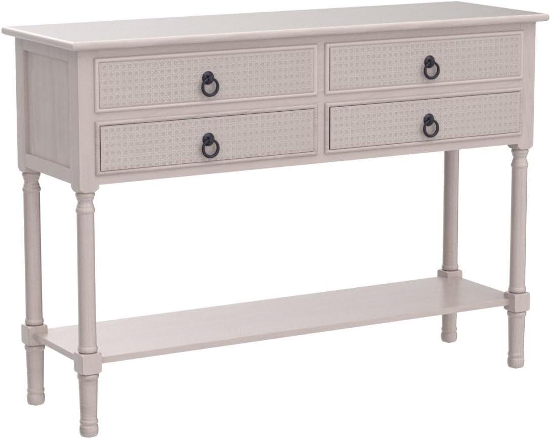 SAFAVIEH Hain.es French Greige Wood Console Table with Drawer (42 in. W x 13 in. D x 29.5 in. H)