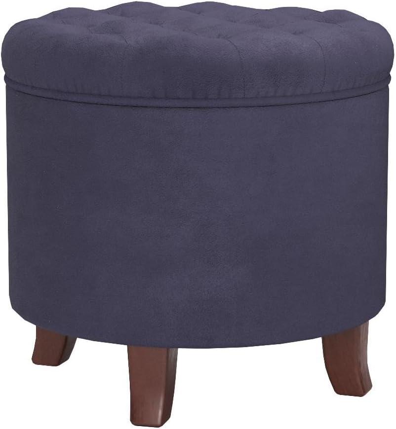 Large Round Button Tufted Storage Ottoman - HomePop