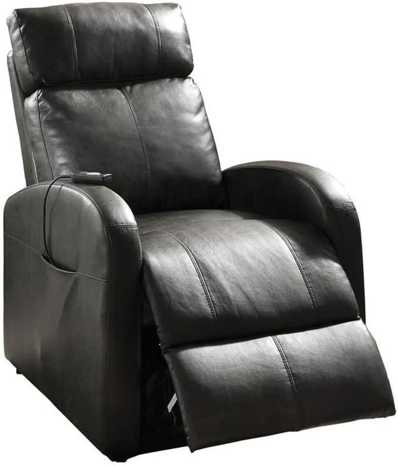 42" Ricardo PU Power Lift Recliner Brown - Acme Furniture: Easy-Operate, Kneading Massage, Comfort Style