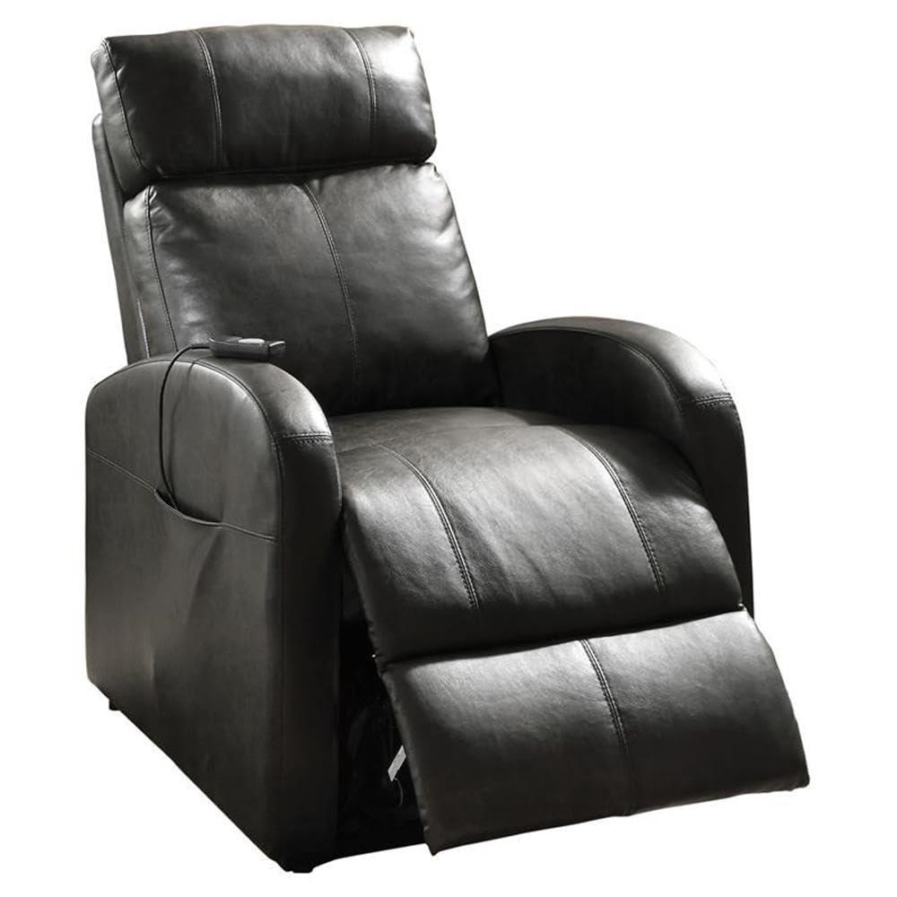 42" Ricardo PU Power Lift Recliner Brown - Acme Furniture: Easy-Operate, Kneading Massage, Comfort Style