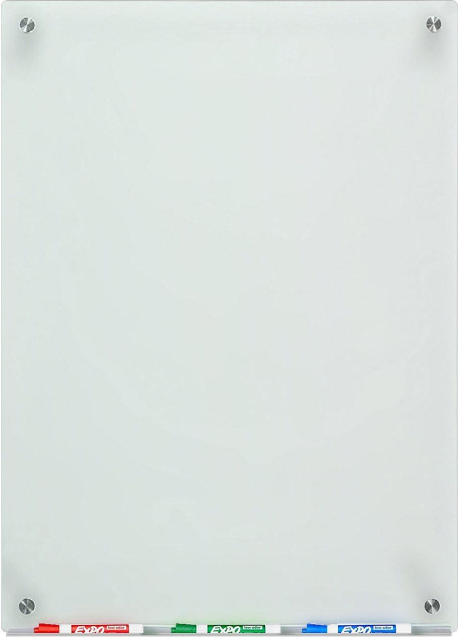 Audio-Visual Direct Frosted Glass Dry-Erase Whiteboard Set - 18 x 24 inches - (Non-Magnetic)