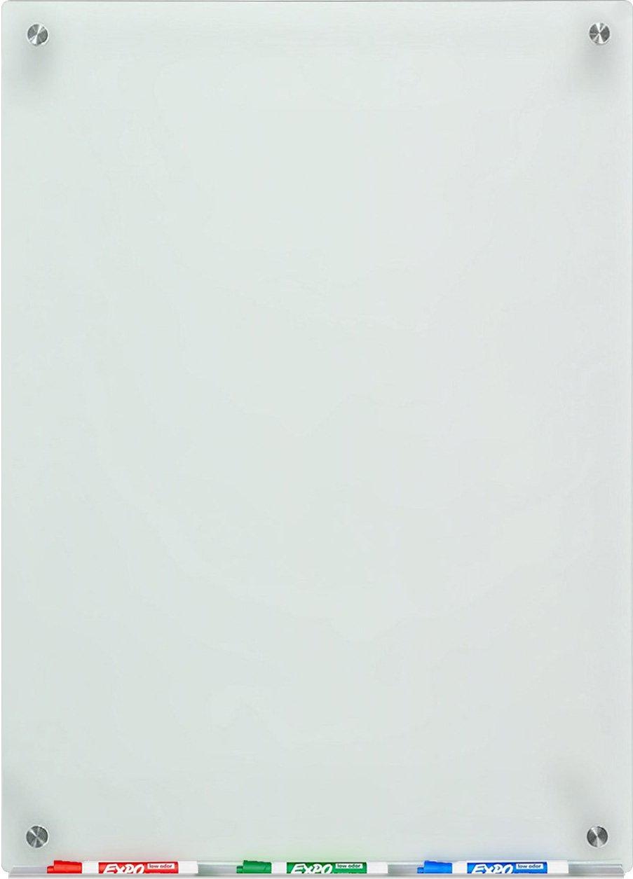 Audio-Visual Direct Frosted Glass Dry-Erase Whiteboard Set - 18 x 24 inches - (Non-Magnetic)