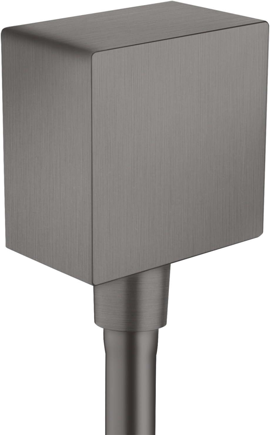 AXOR AXOR ShowerSolutions Handheld Shower Wall Outlet 1/2-inch Thread Connection Modern in Brushed Black Chrome, 36732341